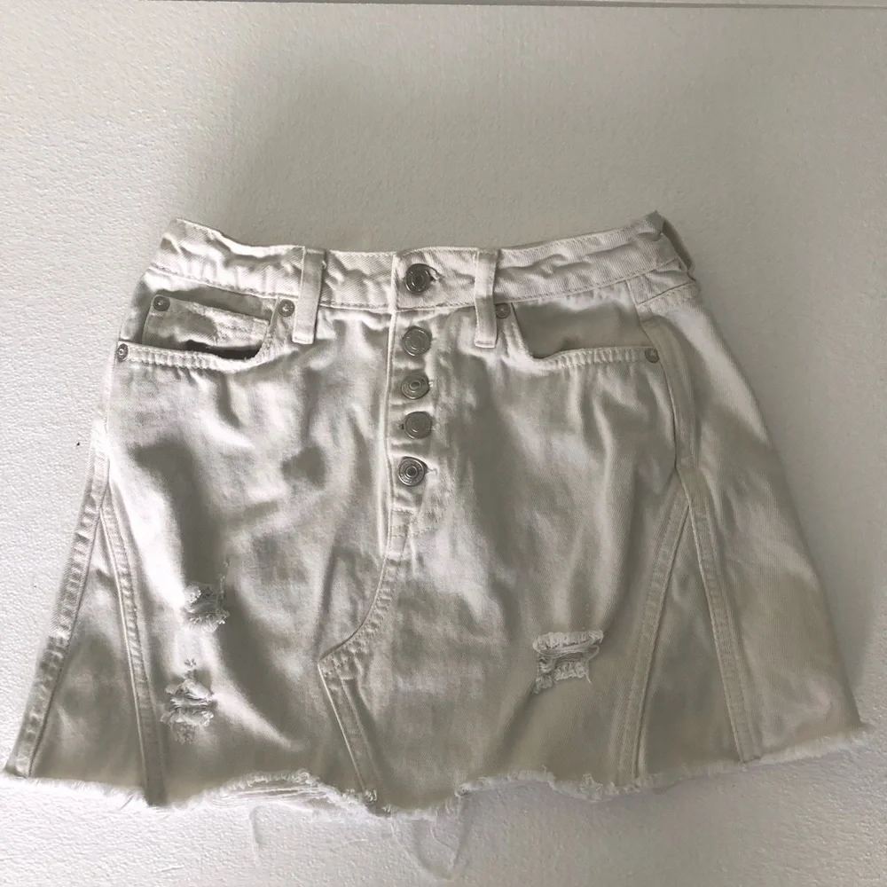 We the free white denim mini skirt free People